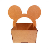 Lembrancinha Cesta Decorativa Mickey Mdf Festa Kit 15 Und