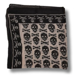 Lenço Caveira Algodão Importado Bandana Rock Clássico Skull