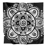 Lenço De Cetim Feminino Estampado Flor Tribal Mandala