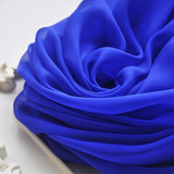 Lenço Echarpe Toque De Seda Azul Royal
