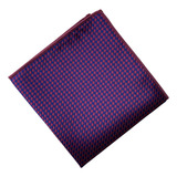 Lenço Estampa Trabalhada Vermelho E Azul Para Bolso Terno 