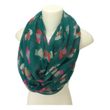 Lenço Feminino / Echarpe Cachorro Yorkshire Verde