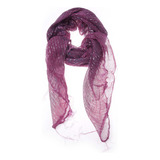 Lenço Pashmina Estampado Metalizada Feminino Luxo Festa Moda Cor Roxo
