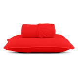 Lençol Berço 2 Peças 1,30x70+12 Com Mini Fronha Cor Vermelho Desenho Do Tecido Liso