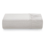 Lençol Com Elástico Solteiro Karsten Liss 180 Fios Algodão Cor Cinza Titânio