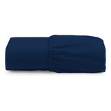 Lençol Super King Casa Hotel Pousada 400fios Toque Aveludado Cor Azul-marinho