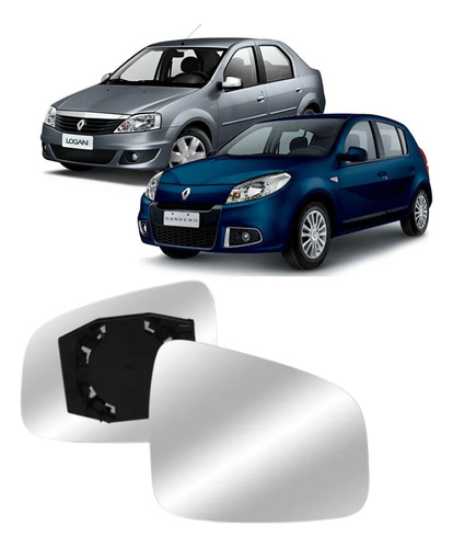 Lente Espelho Retrovisor Logan Sandero 09 2010 11 12 13 14