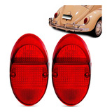 Lente Lanterna Traseira Vw Fusca 1200 1300 Rubi - Par