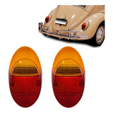 Lente Lanterna Traseira Vw Fusca 1200 1300 Tricolor - Par