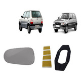 Lente Vidro Espelho Retrovisor E Base Fiat Uno 2005 Até 2010