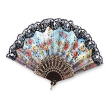 Leque Japones Oriental Ornamental Cigana Paetê Luxo