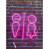 Letreiro, Placa, Luminoso, Neon Led, Sinalização Banheiro