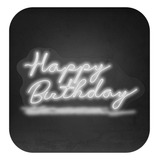 Letreiro Happy Birthday Neon Led Luminoso Acrílico Festas