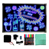 Letreiro Lousa Quadro Luminoso Led 8 Cores 70x50 Balada