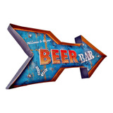 Letreiro Luminoso Bar Placa Cerveja À Pilha Placa Bar Led