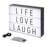 Letreiro Quadro Led Light Box Cinema A4 C/ 96 Letras Numero