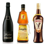 Licor Frangelico + Licor Amarula + Espumante Freixenet.