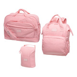 Lilica Ripilica Kit Puff Mala G Mochila Porta Mamadeira Rosa