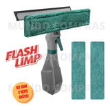 Limpa Vidros Spray Flash Limp Dispenser + 2 Refis Microfibra