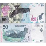 Linda Cédula Da Argentina - 50 Pesos 2018/20 Flor De Estampa