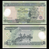 Linda Cédula Polímero Das Ilhas Salomao - 2 Dolares 2001 Fe