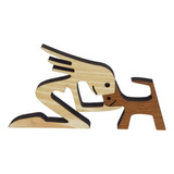 Lindo Boneco Escultura Madeira Decoração Gato E Mulher
