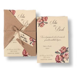 Lindo Convite De Casamento Barato (50 Unidades) Com Envelope