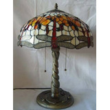 Lindo Luminaria Abajur Tiffany Com Libelula Cod 16071