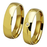 Lindo Par Alianças Folheadas A Ouro 18k Com Brilhante!