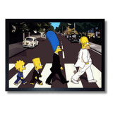 Lindo Quadro Decorativo Arte Simpsons Beatles