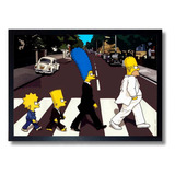 Lindo Quadro Decorativo Arte Simpsons Beatles 42x29cm