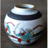 Lindo Vaso Guerreiros Japonês Antigo Porcelana