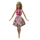 Lindo Vestido Para Boneca Barbie Floral + Sapato