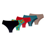Lingerie Algodão Cintura Alta Francesinha Kit 5 Cinta