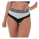 Lingerie Kit 5 Calcinhas Bicolor Luxo Algodão Pronta Entrega