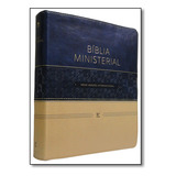 Livro Biblia Ministerial Nvi - Capa Duotone Azul E Bege