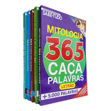 Livro Caça Palavras Letrão Kit +25 Mil Palavras Em 5 Volumes Temáticos Animais Mitologia Filosofia Letrão