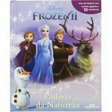 Livro Com 10 Miniaturas - Frozen 2 Poderes Da Natureza