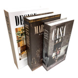 Livro Fake Decorativo - Kit 3 Caixas - Porta Objeto Promoção