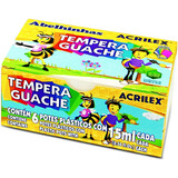 Livro Tinta Tempera Guache 6 Cores - Acrilex [2023]
