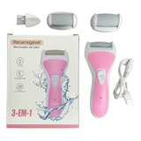 Lixa Lixadeira Esfoliador Elétrica Pés Calos Recarregável 110v/220v Rosa