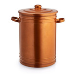 Lixeira 30 Litros Rose Gold Lata De Lixo Com Tampa Cobre