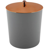 Lixeira 5 Litros Com Tampa Cobre Cesto Banheiro Cozinha Cor Preto