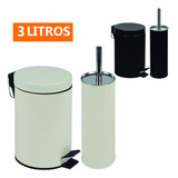 Lixeira Banheiro 3l E Escova Vaso Sanitário Ágata Mor Cores