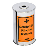 Lixeira Coletor Aço Inox Pilhas E Baterias 24x40 20 Litros