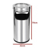 Lixeira Com Cinzeiro Para Área De Fumante/fumódromo- Inox