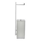 Lixeira Com Suporte Papel P Banheiro Em Aço Inox 304 Polido