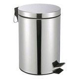 Lixeira De Aço Inox Redonda 5 Litros Casa Banheiro Lixo Cor