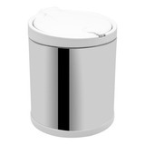 Lixeira De Pia C/ Tampa Click Inox C/recipiente Plástico 2,5 Cor Inox Tampa Branca