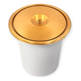 Lixeira Embutir 5 Litros Pia Aço Inox Aluminio Tampa Dourada